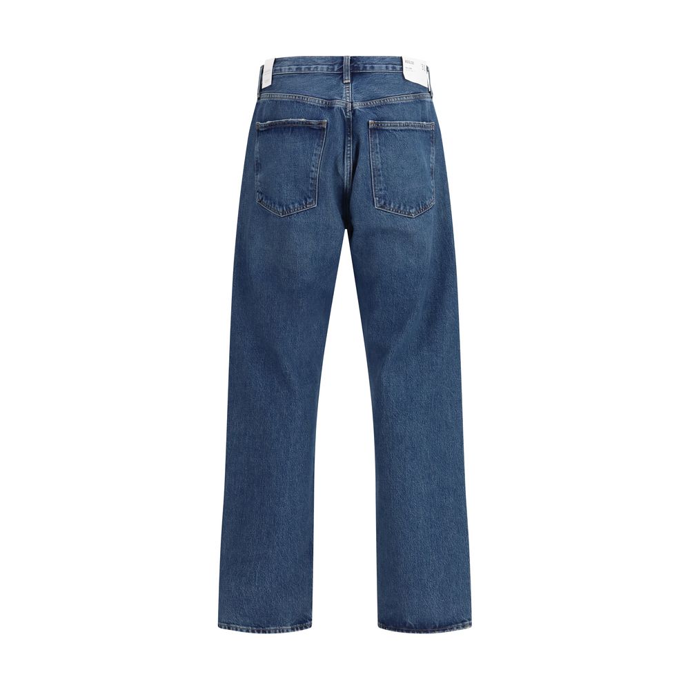 Agolde Blue Cotton Relaxed Fit Jeans | Regal Royce