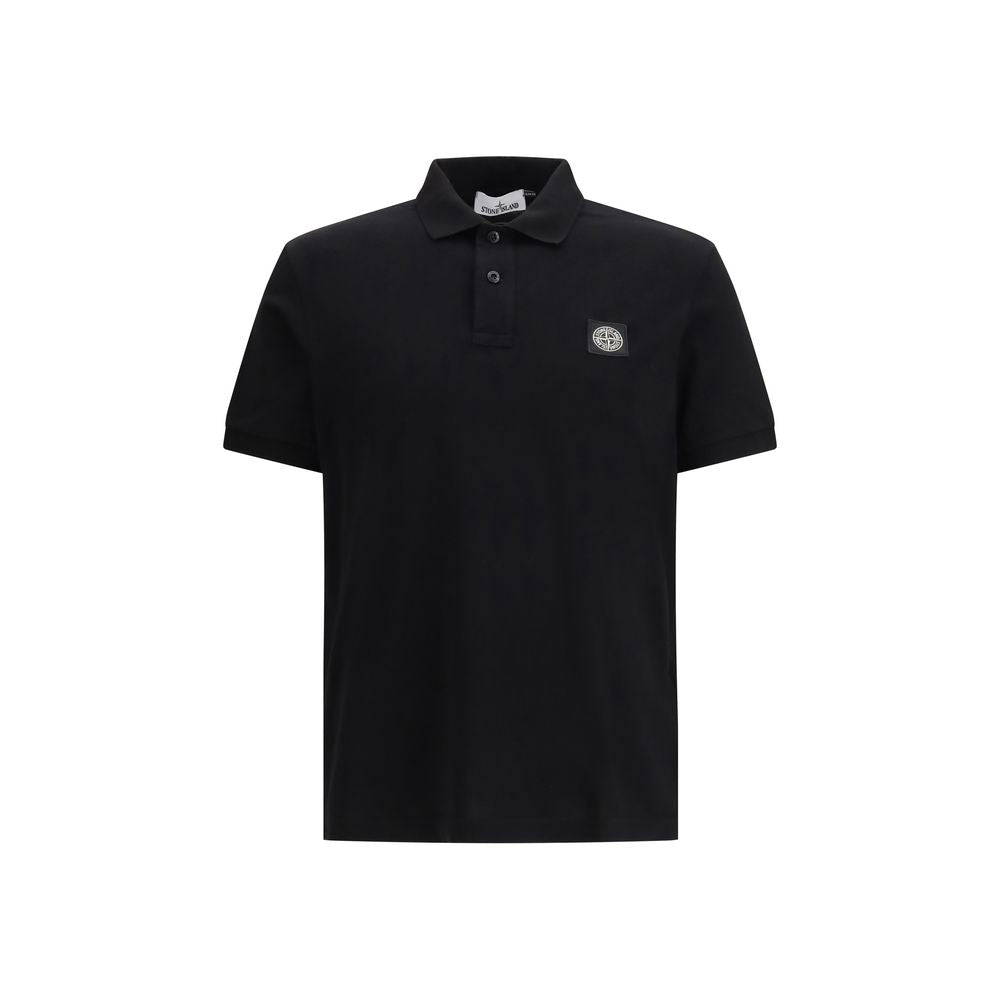 Stone Island Black Cotton Polo Shirt | Regal Royce