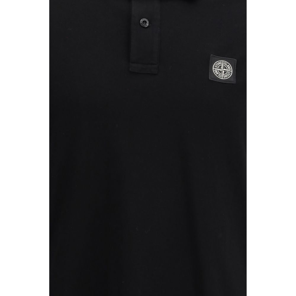 Stone Island Black Cotton Polo Shirt | Regal Royce