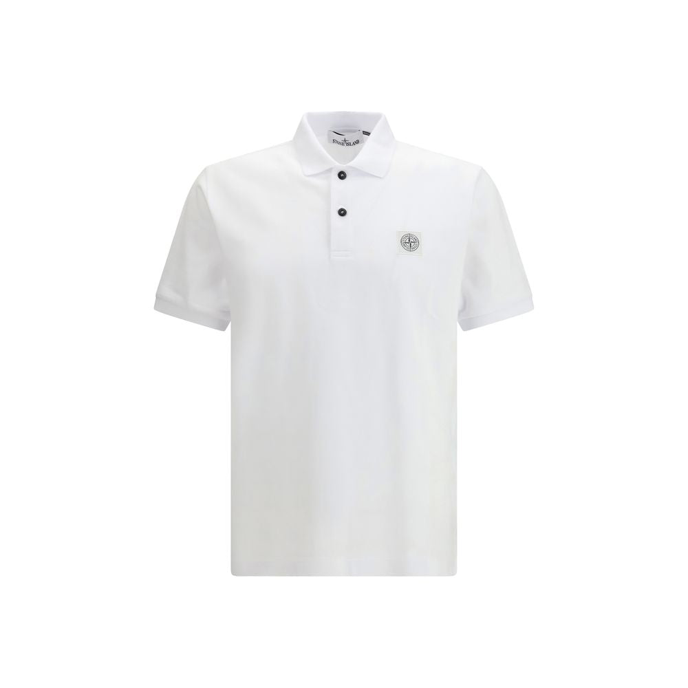 Stone Island White Cotton Polo Shirt | Regal Royce