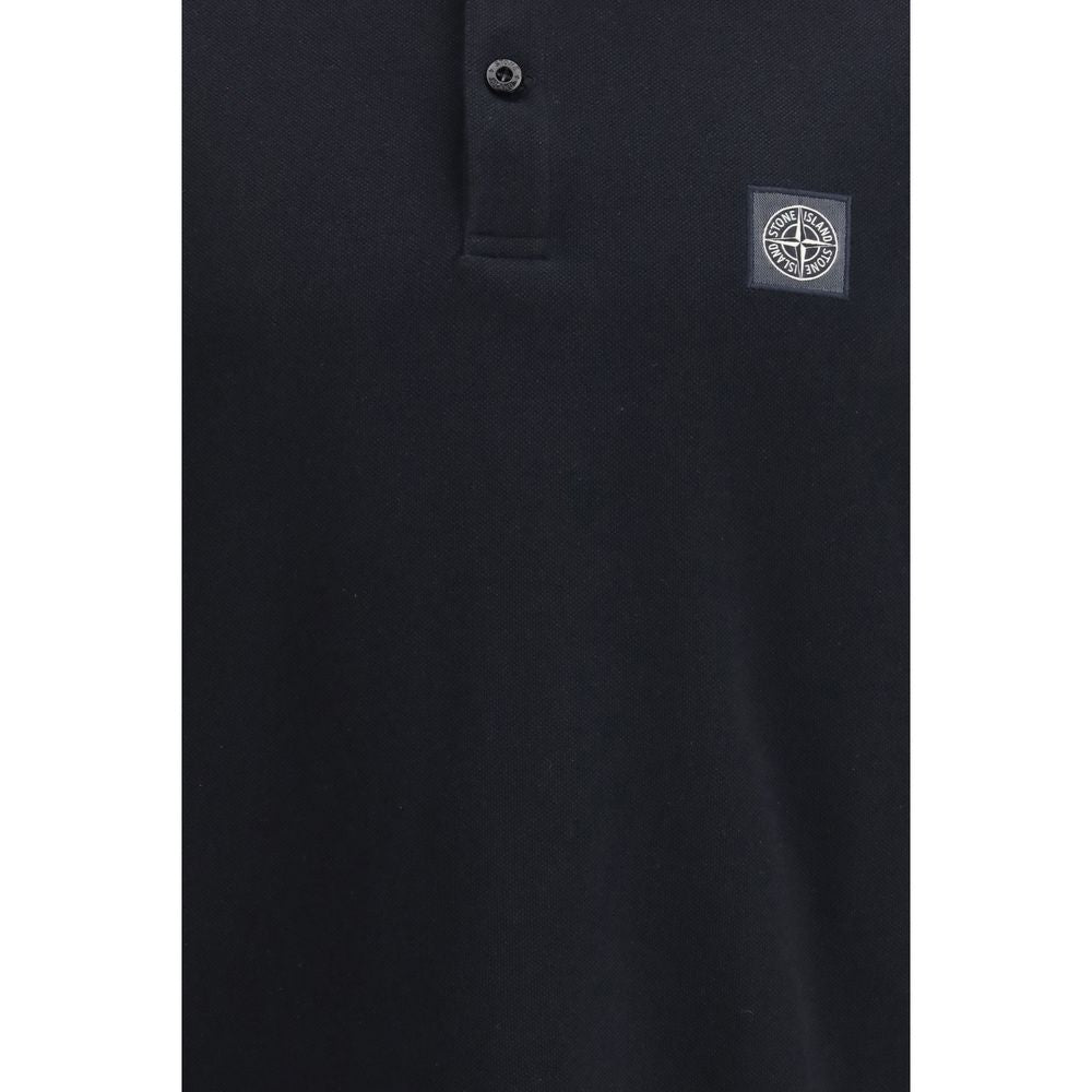 Stone Island Black Cotton Polo Shirt | Regal Royce