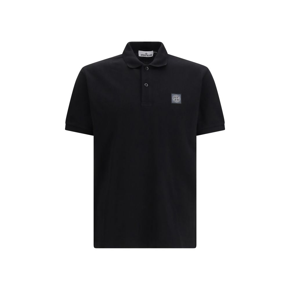 Stone Island Black Cotton Polo Shirt | Regal Royce