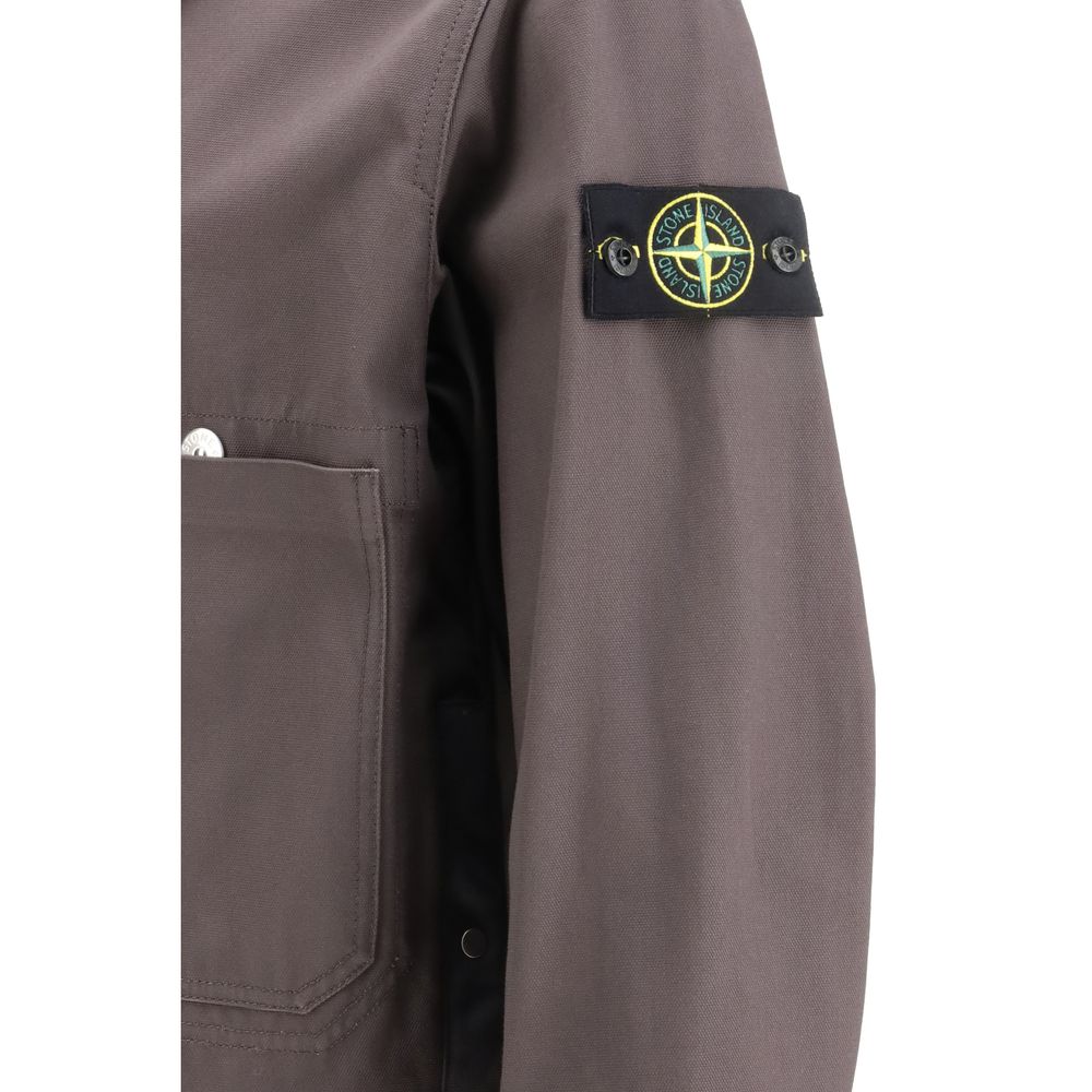 Stone Island Gray Cotton Coat | Regal Royce