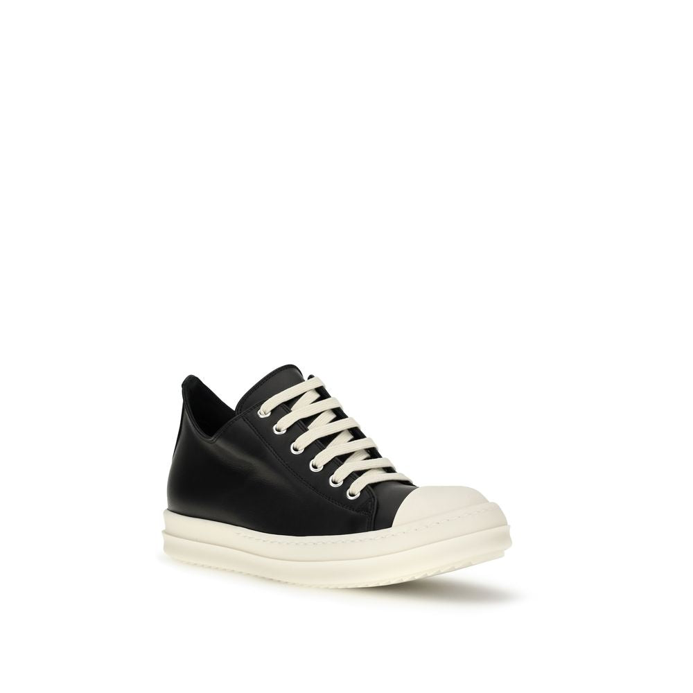 Rick Owens Black Calf Leather Bos Taurus Low Top Sneakers | Regal Royce