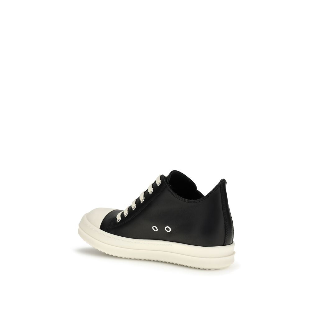 Rick Owens Black Calf Leather Bos Taurus Low Top Sneakers | Regal Royce