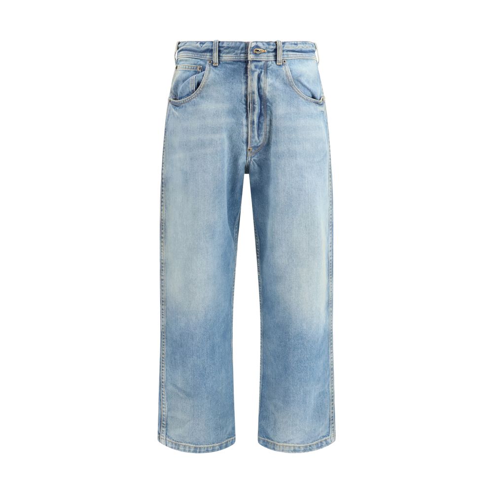 Margiela Light Blue Cotton Cropped Jeans | Regal Royce