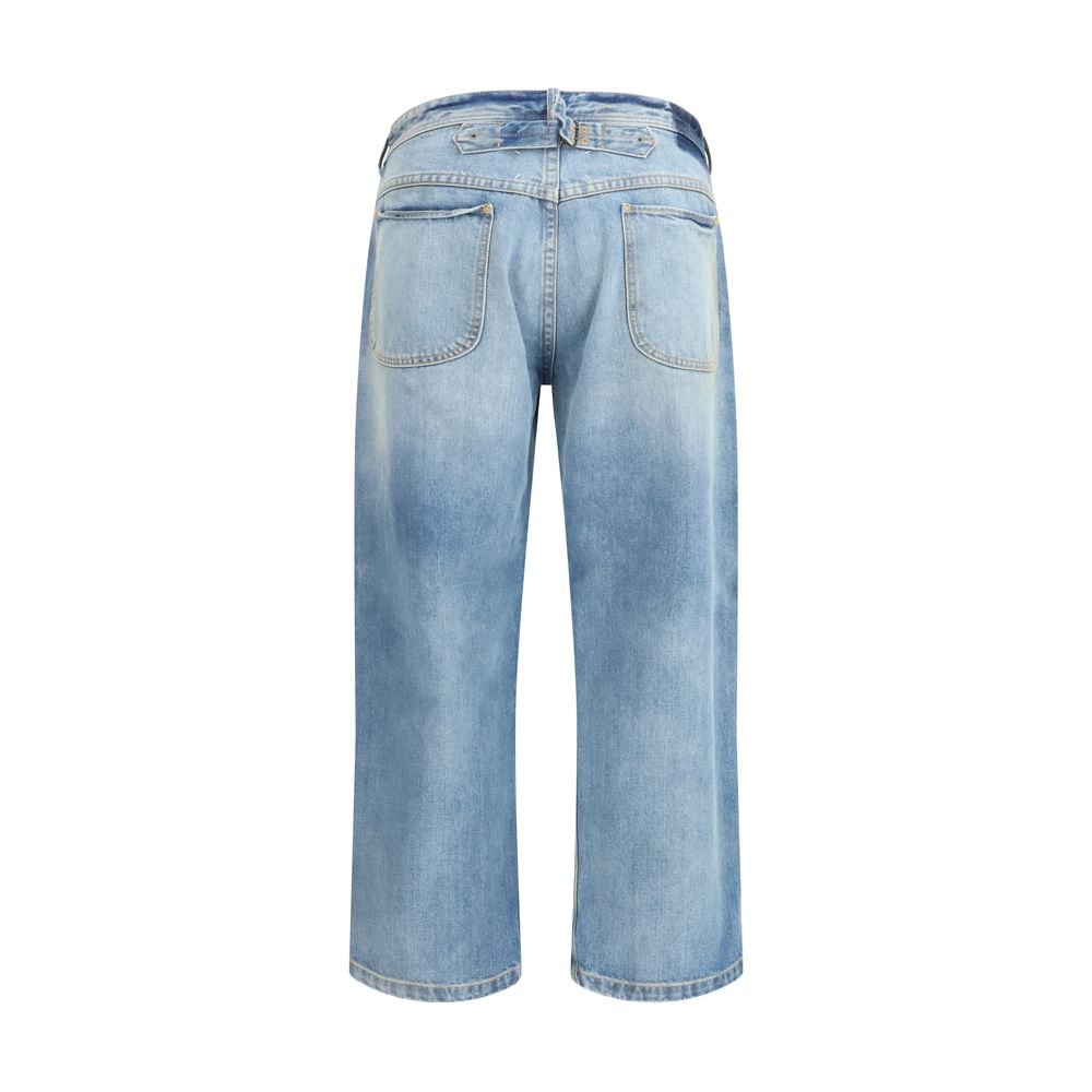 Margiela Light Blue Cotton Cropped Jeans | Regal Royce