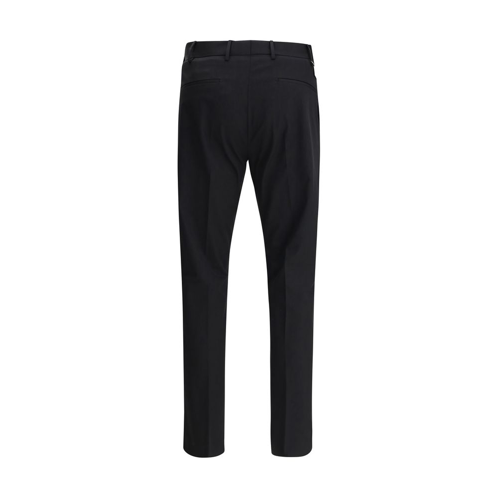 PT Torino Black Cotton Casual Pants | Regal Royce