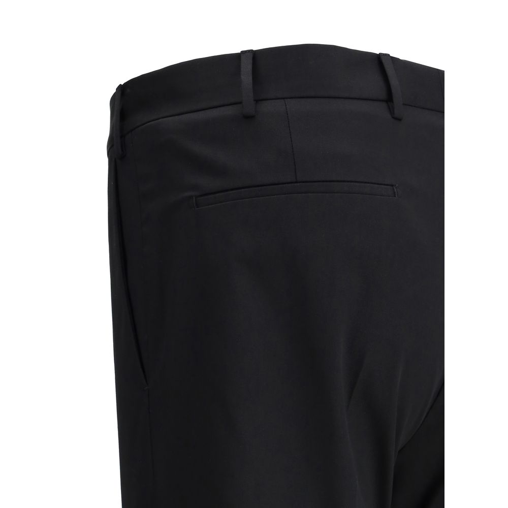 PT Torino Black Cotton Casual Pants | Regal Royce