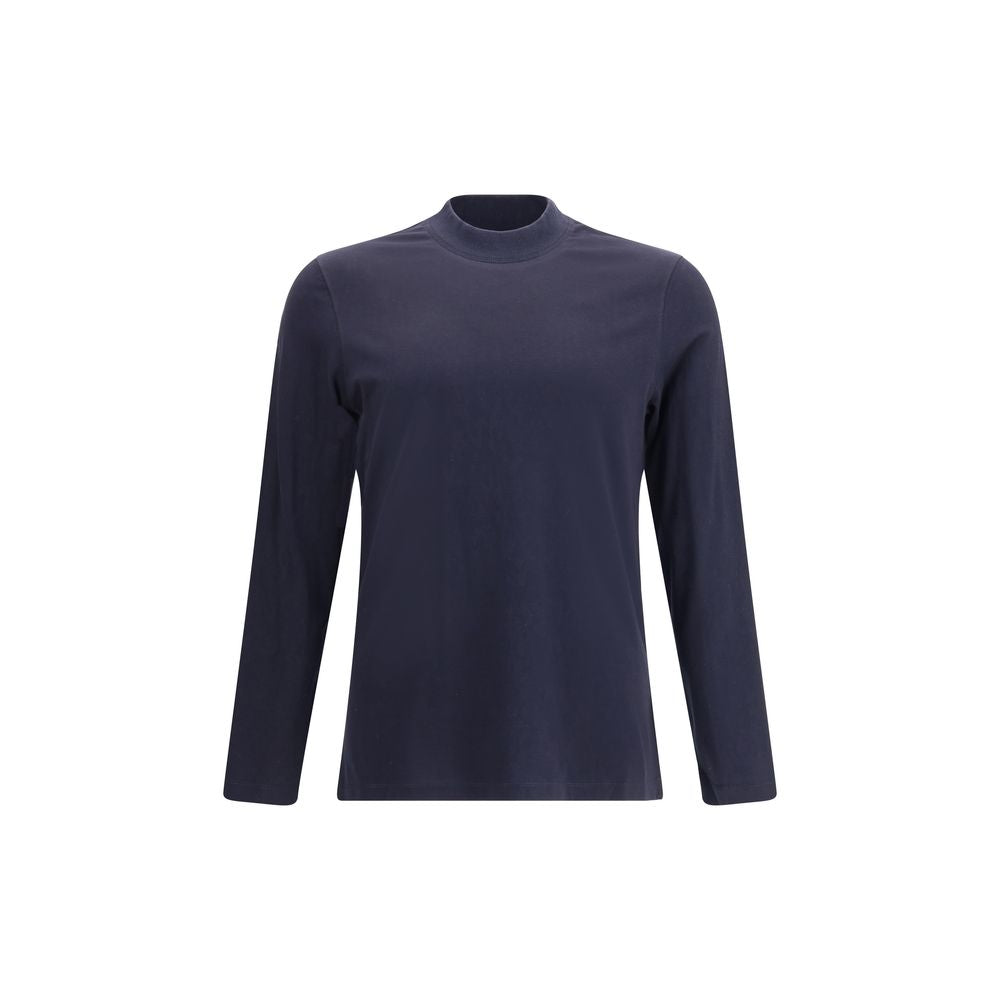 Brunello Cucinelli Blue Cotton Long Sleeve T-Shirt | Regal Royce