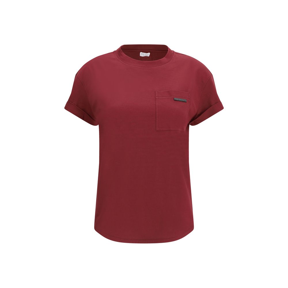 Brunello Cucinelli Bordeaux Cotton T-Shirt | Regal Royce