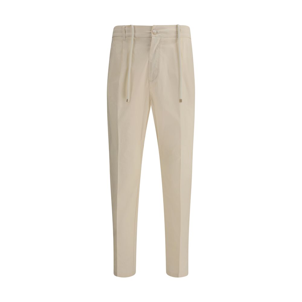 Cruna Beige Cotton Casual Pants | Regal Royce