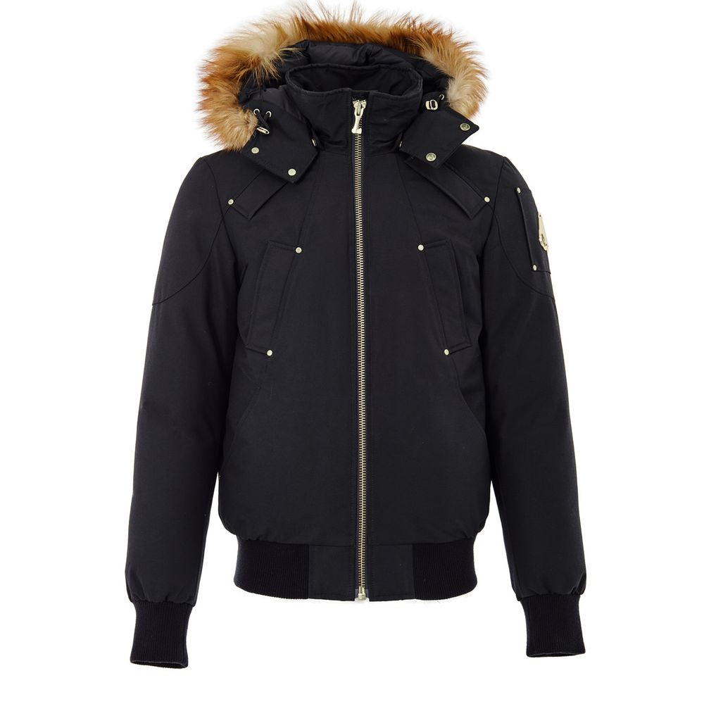 Moose Knuckles Black Cotton Bomber | Regal Royce