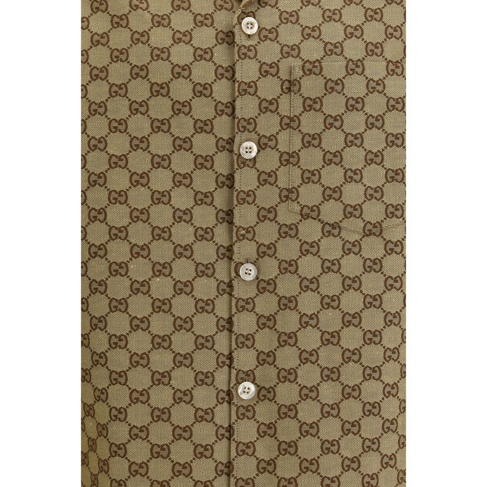 Gucci Beige Linen Shortsleeve Shirt | Regal Royce