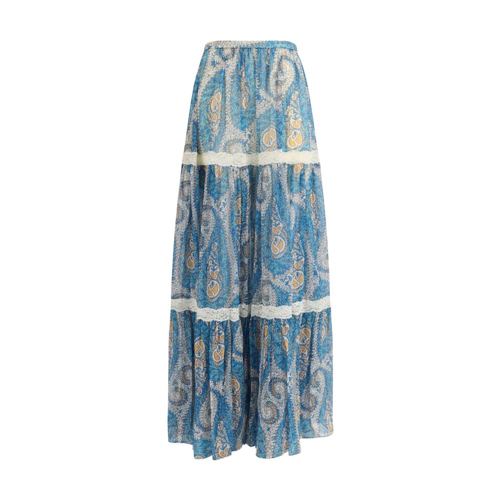 Etro Multicolor Silk Long Skirt | Regal Royce