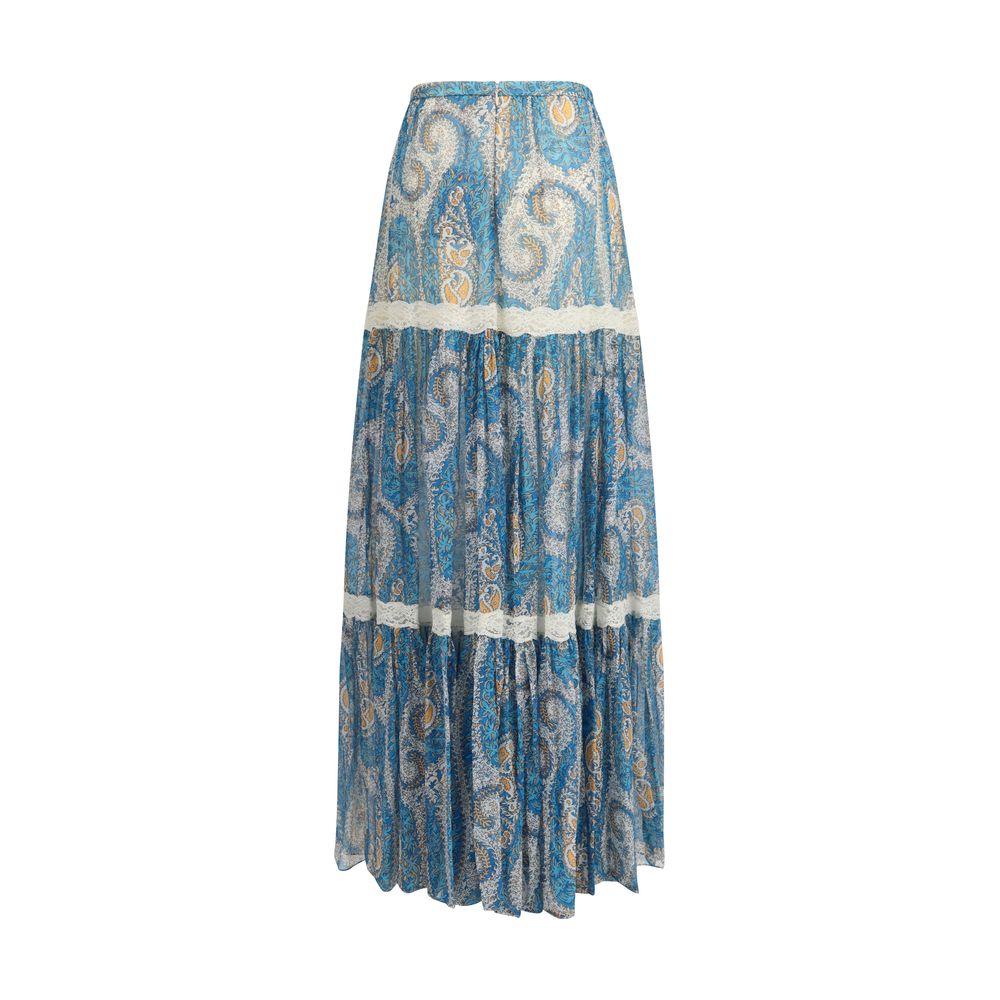 Etro Multicolor Silk Long Skirt | Regal Royce
