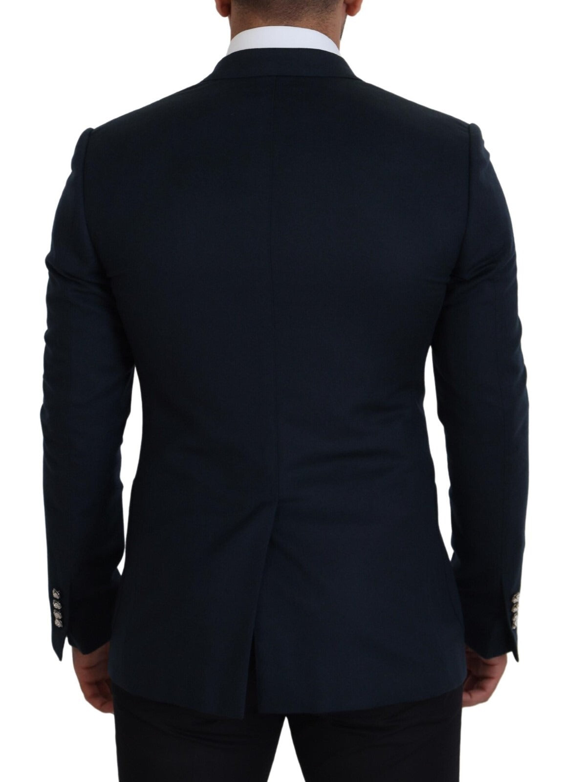 Dolce & Gabbana Blue Double Breasted Formal Coat Blazer | Regal Royce