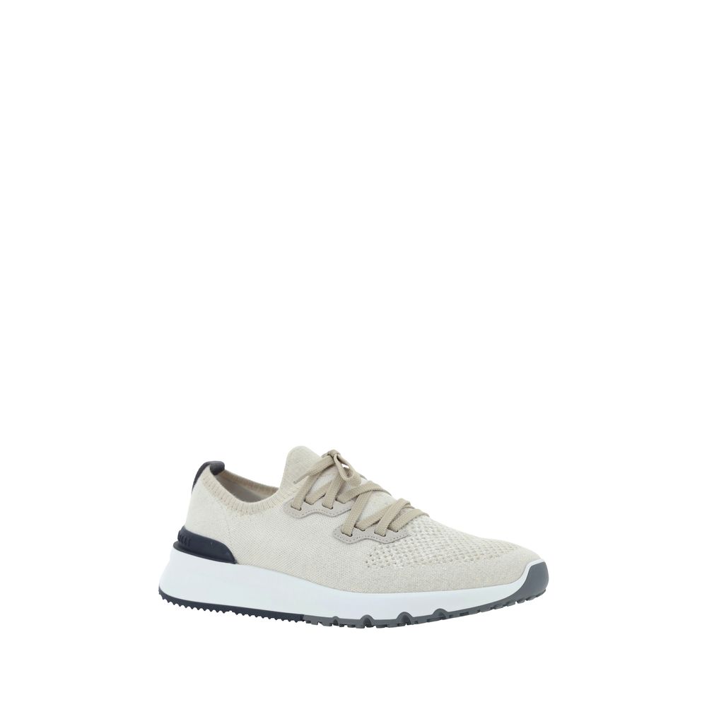Brunello Cucinelli White Cotton Athletic Sneakers | Regal Royce