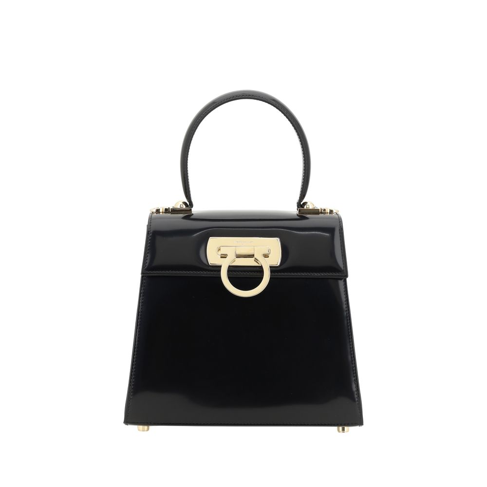 Ferragamo Black Calf Leather Bos Taurus Handbag | Regal Royce