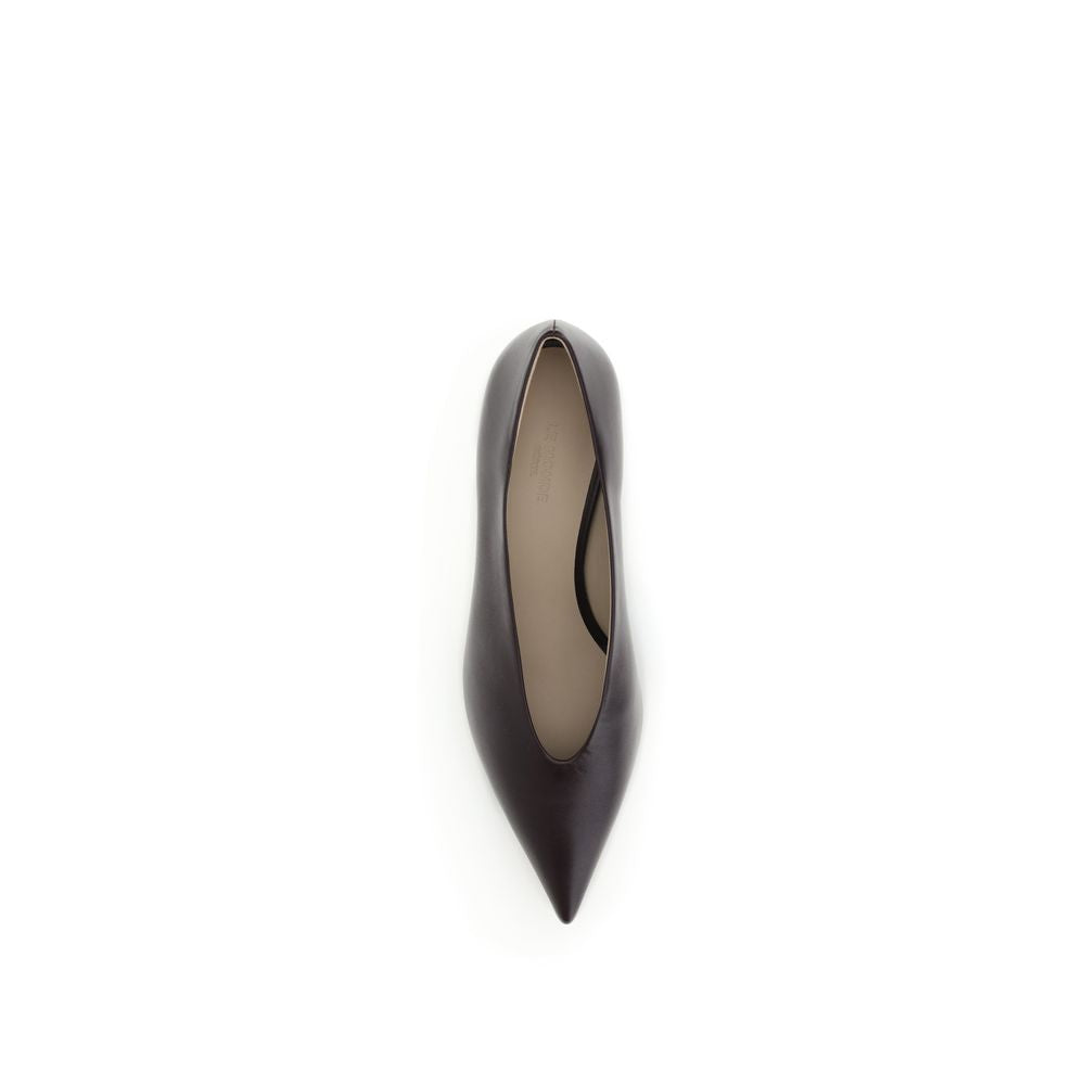 Le Monde Béryl Brown Calf Leather Bos Taurus Mid Heel Pumps | Regal Royce