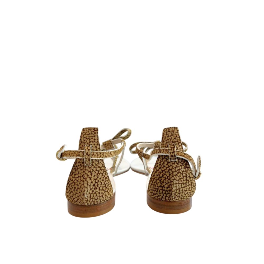 Borbonese Beige Genuine Leather Women Sandal | Regal Royce