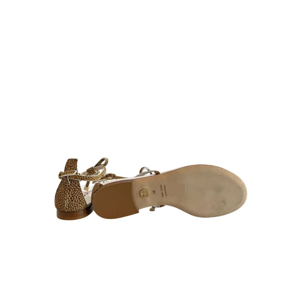 Borbonese Beige Genuine Leather Women Sandal | Regal Royce