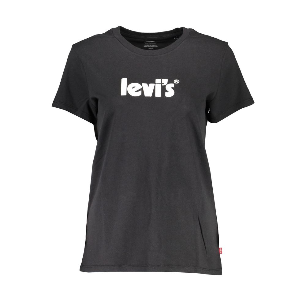 Levi's Black Cotton Women T-Shirt | Regal Royce