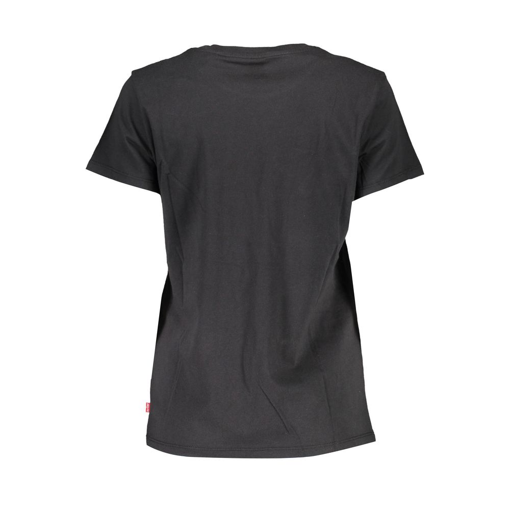 Levi's Black Cotton Women T-Shirt | Regal Royce
