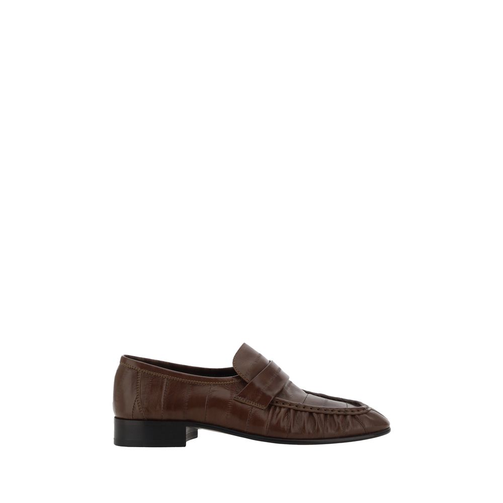 The Row Brown Calf Leather Bos Taurus Slip-On Loafers | Regal Royce