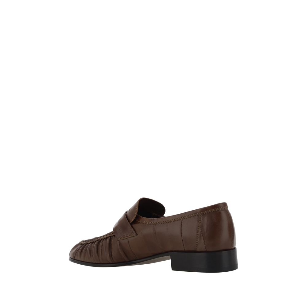 The Row Brown Calf Leather Bos Taurus Slip-On Loafers | Regal Royce