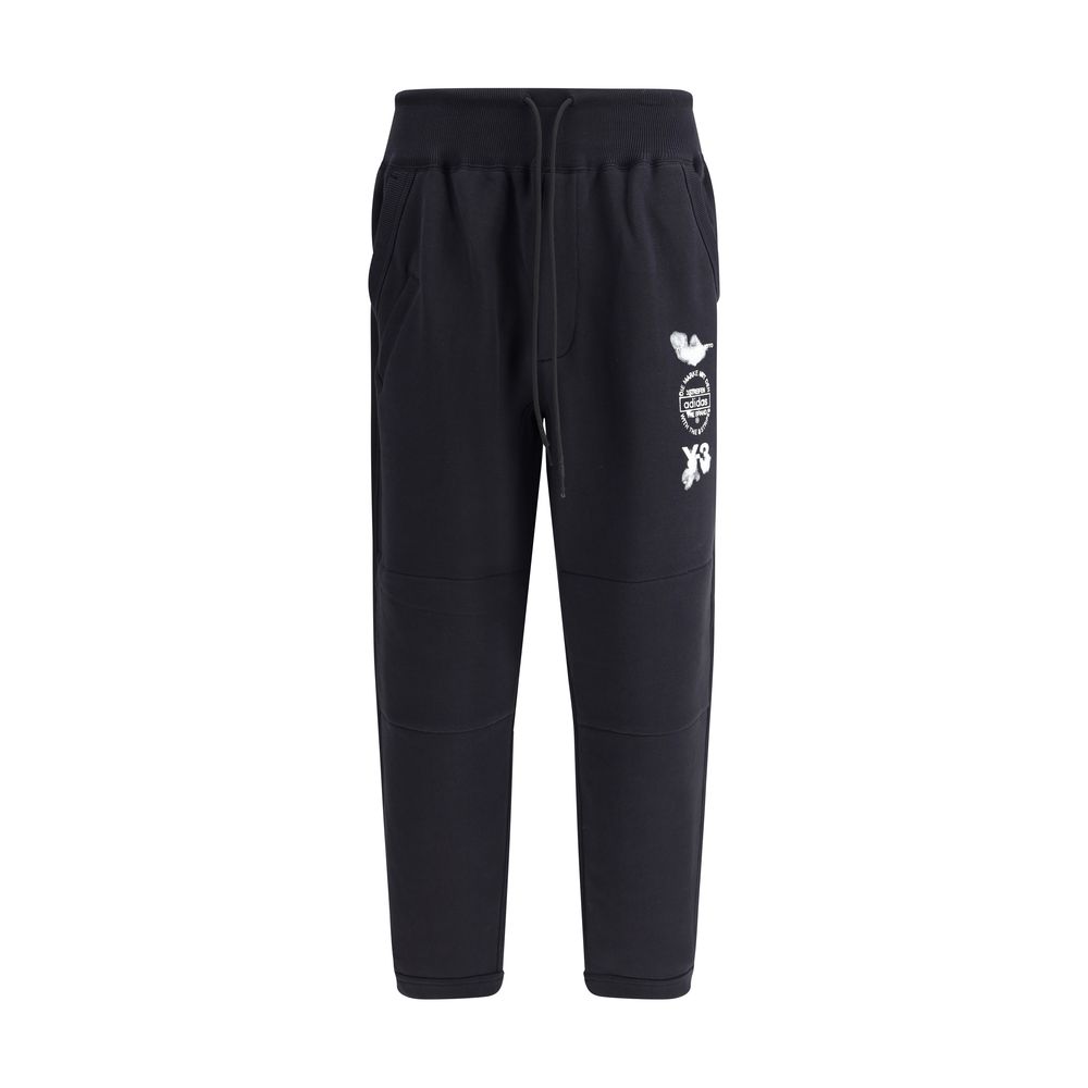 Y-3 Black Cotton Joggers (Workout Pants) | Regal Royce