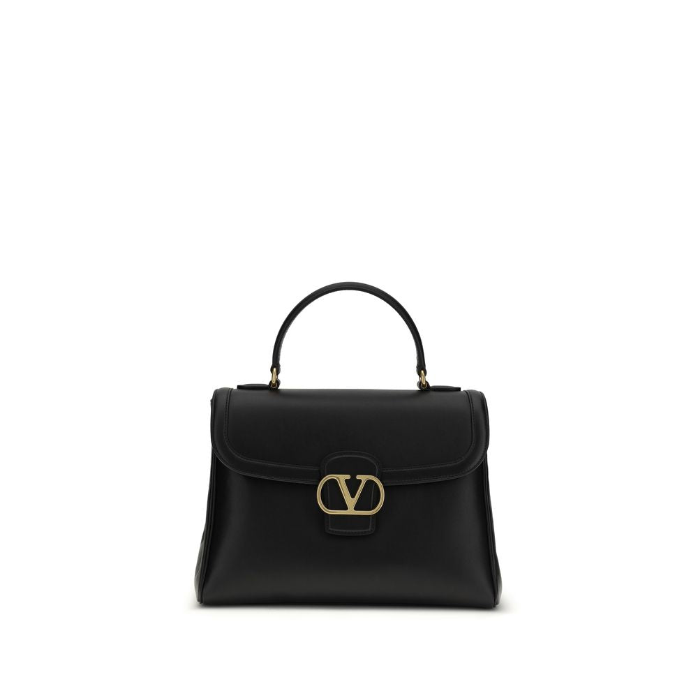 Valentino Garavani Black Calf Leather Bos Taurus Shoulder Bag | Regal Royce