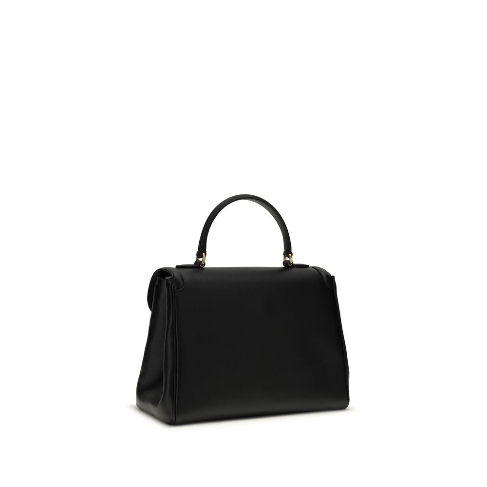 Valentino Garavani Black Calf Leather Bos Taurus Shoulder Bag | Regal Royce