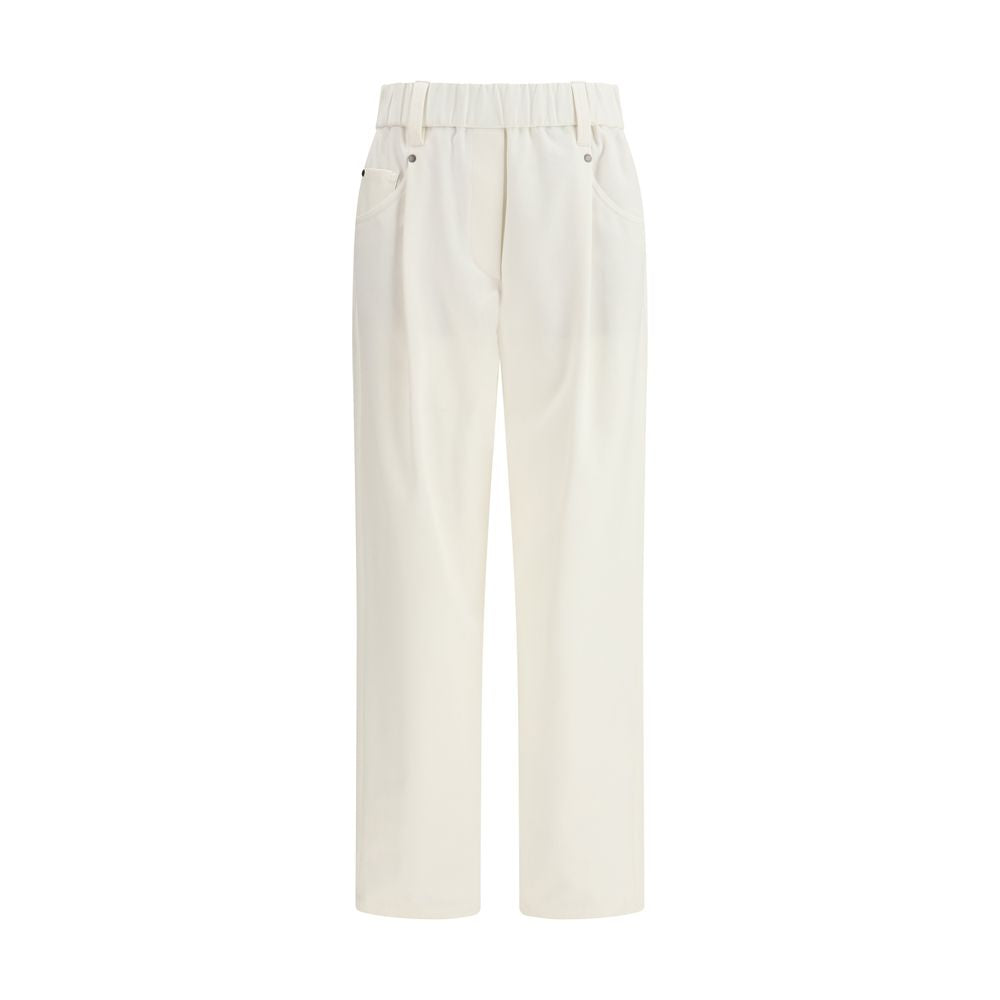 Brunello Cucinelli White Cotton Pants | Regal Royce