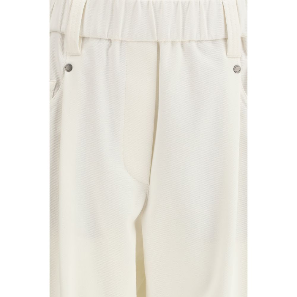 Brunello Cucinelli White Cotton Pants | Regal Royce