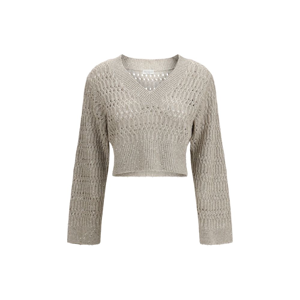 Brunello Cucinelli Beige Linen Sweatshirt | Regal Royce