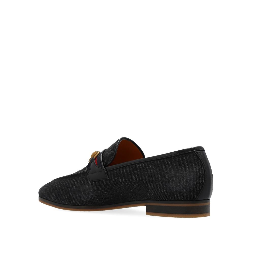 Gucci Black Fabric Slip-On Loafers | Regal Royce