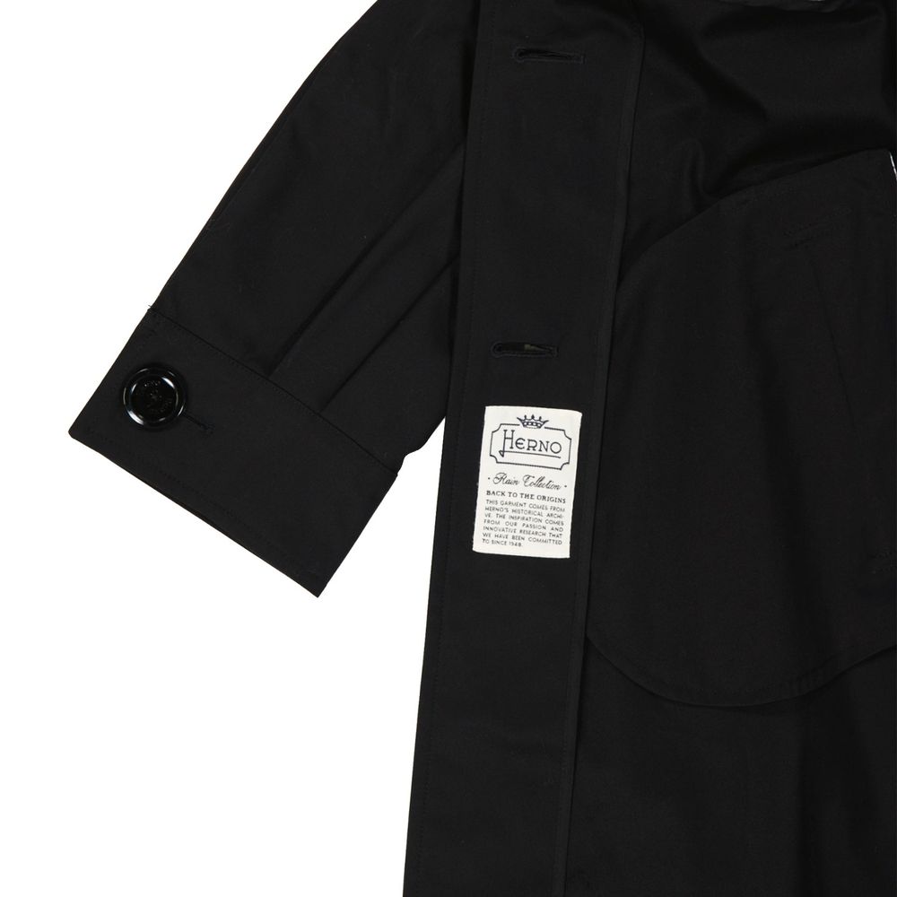 Herno Black Cotton Parka | Regal Royce