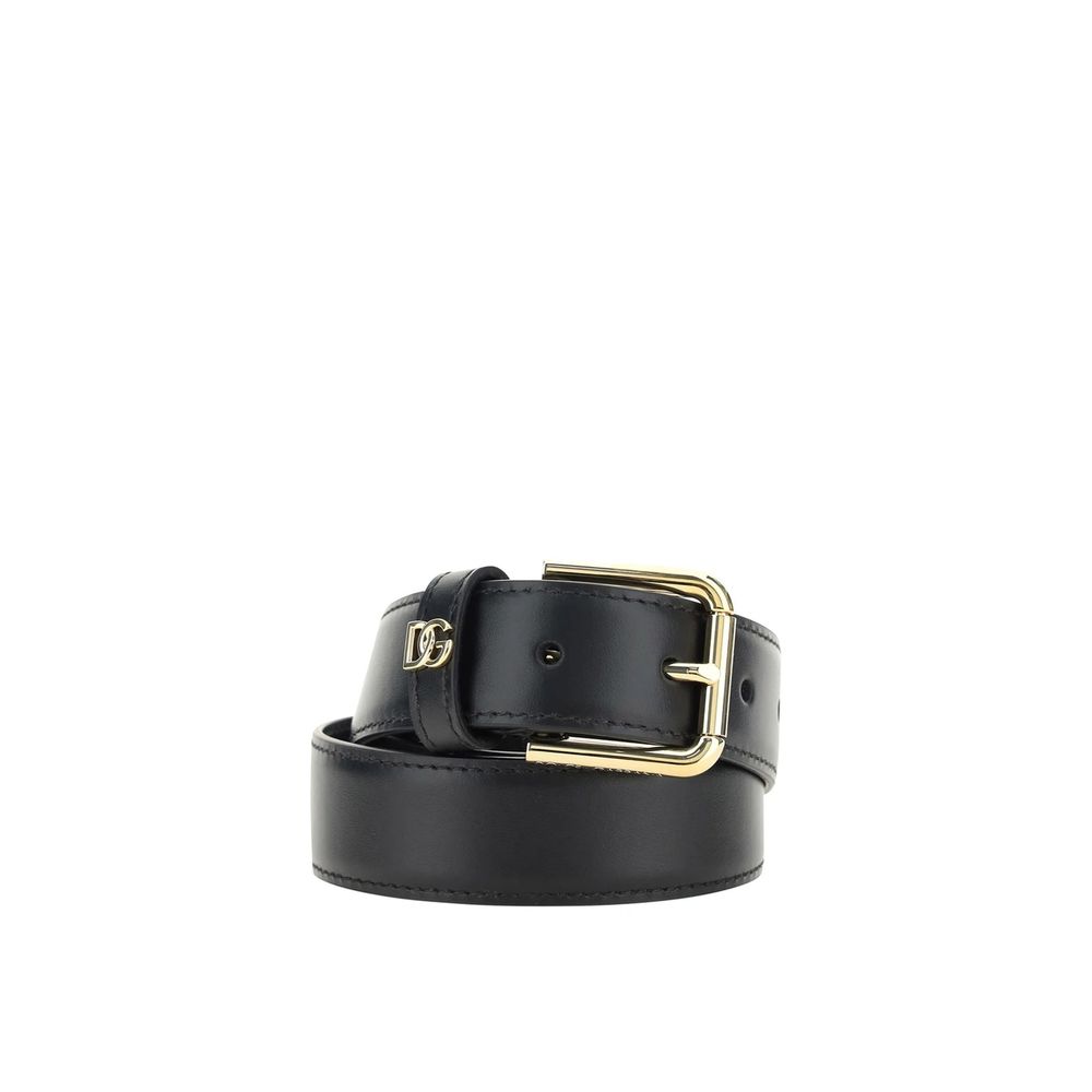 Dolce & Gabbana Black Calfskin Regular Belt | Regal Royce