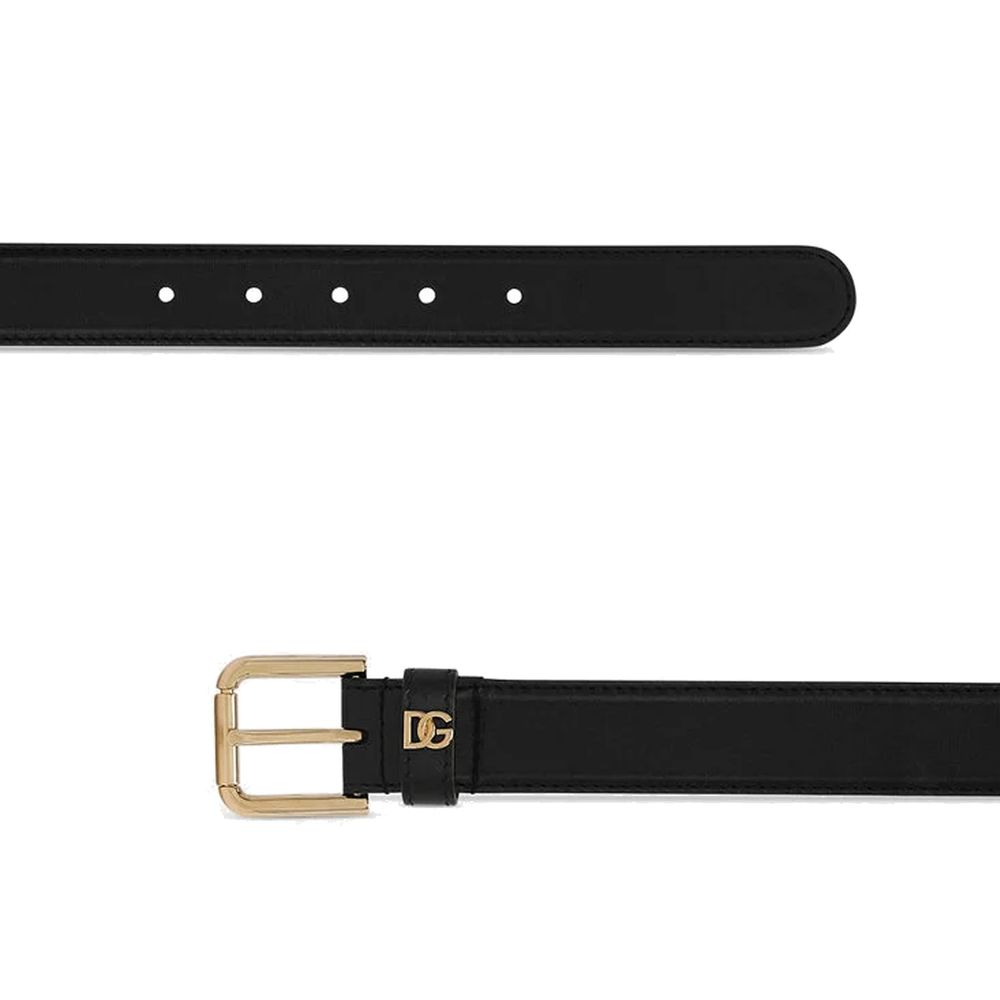 Dolce & Gabbana Black Calfskin Regular Belt | Regal Royce