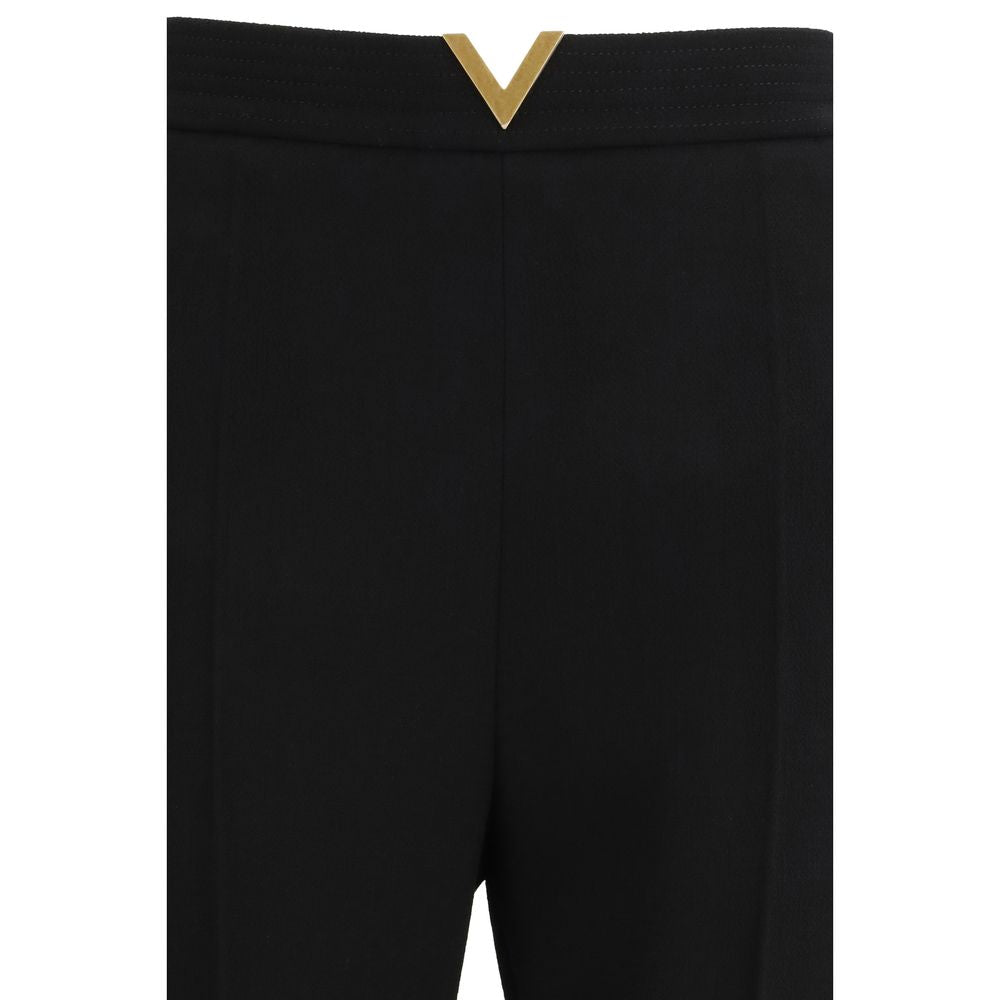 Valentino Black Fleece Wool Flared Pants | Regal Royce