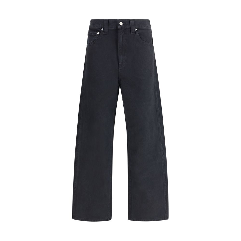 Khaite Black Cotton Straight-Leg Jeans | Regal Royce