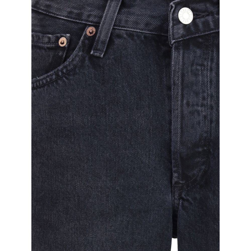 Agolde Black Recycled Cotton Straight-Leg Jeans | Regal Royce