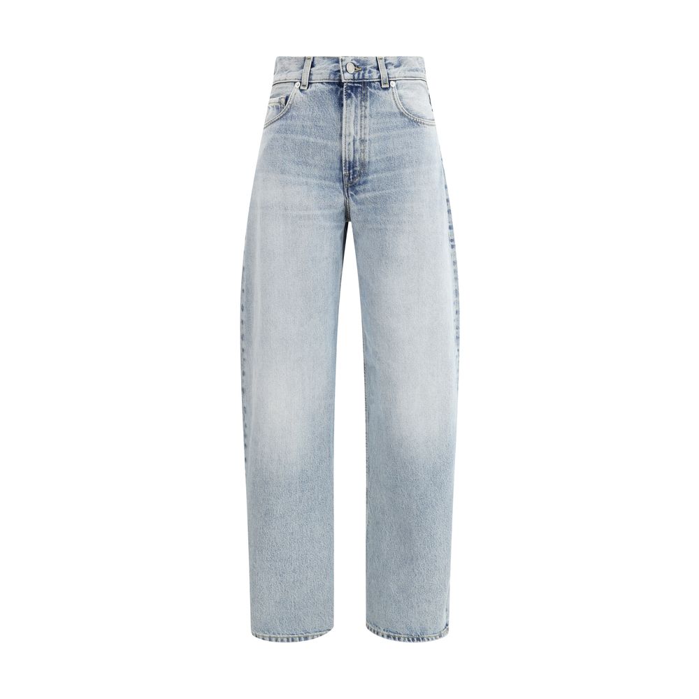 Haikure Light Blue Cotton Relaxed Fit Jeans | Regal Royce