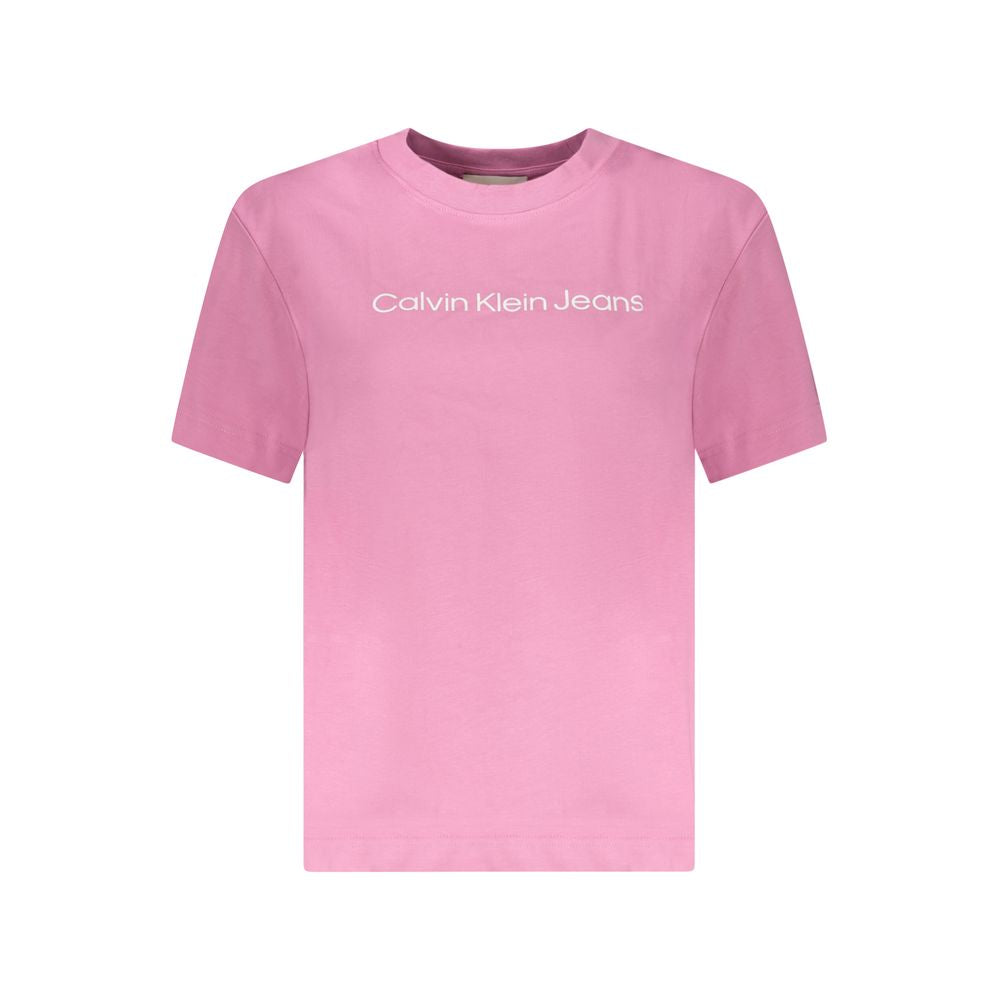 Calvin Klein Pink Cotton Women T-Shirt | Regal Royce