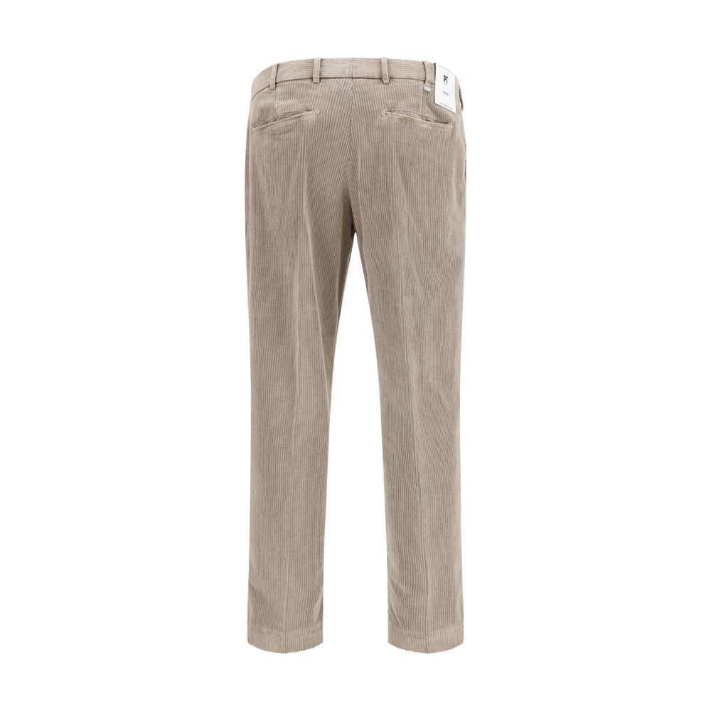 PT Torino Beige Cotton Pants | Regal Royce