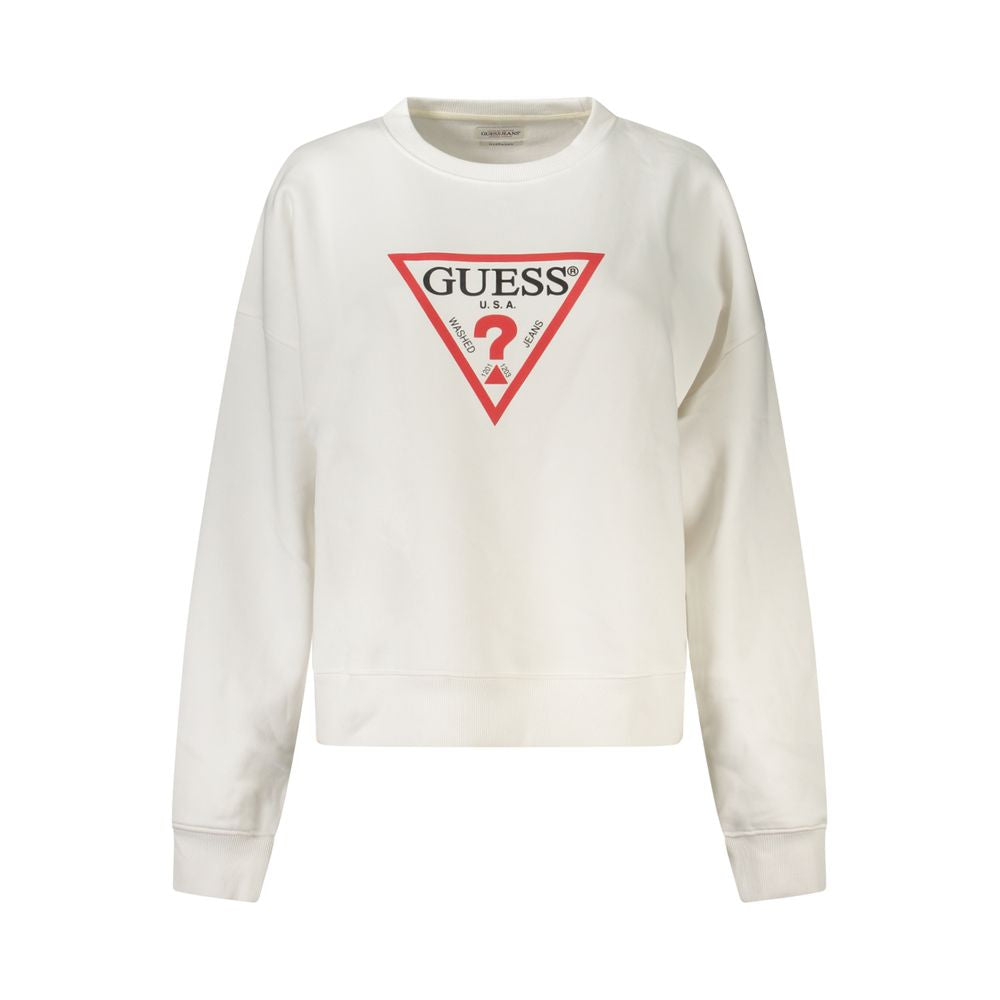 Guess Jeans Bianco Cotton Women Sweatshirt | Regal Royce