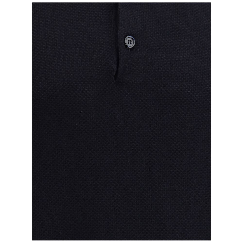 Brioni Black Cotton Polo Shirt | Regal Royce
