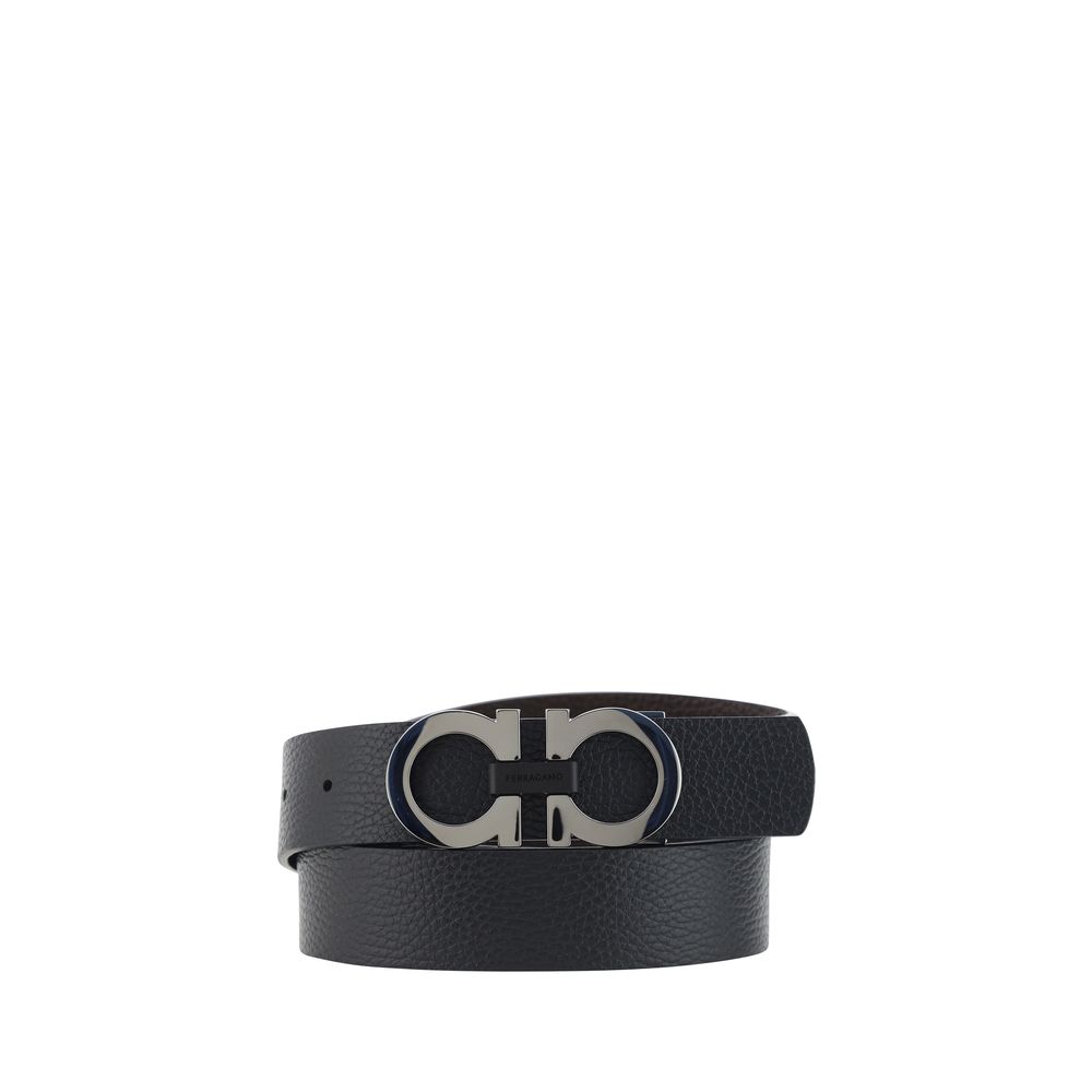 Ferragamo Black Calf Leather Bos Taurus Regular Belt | Regal Royce