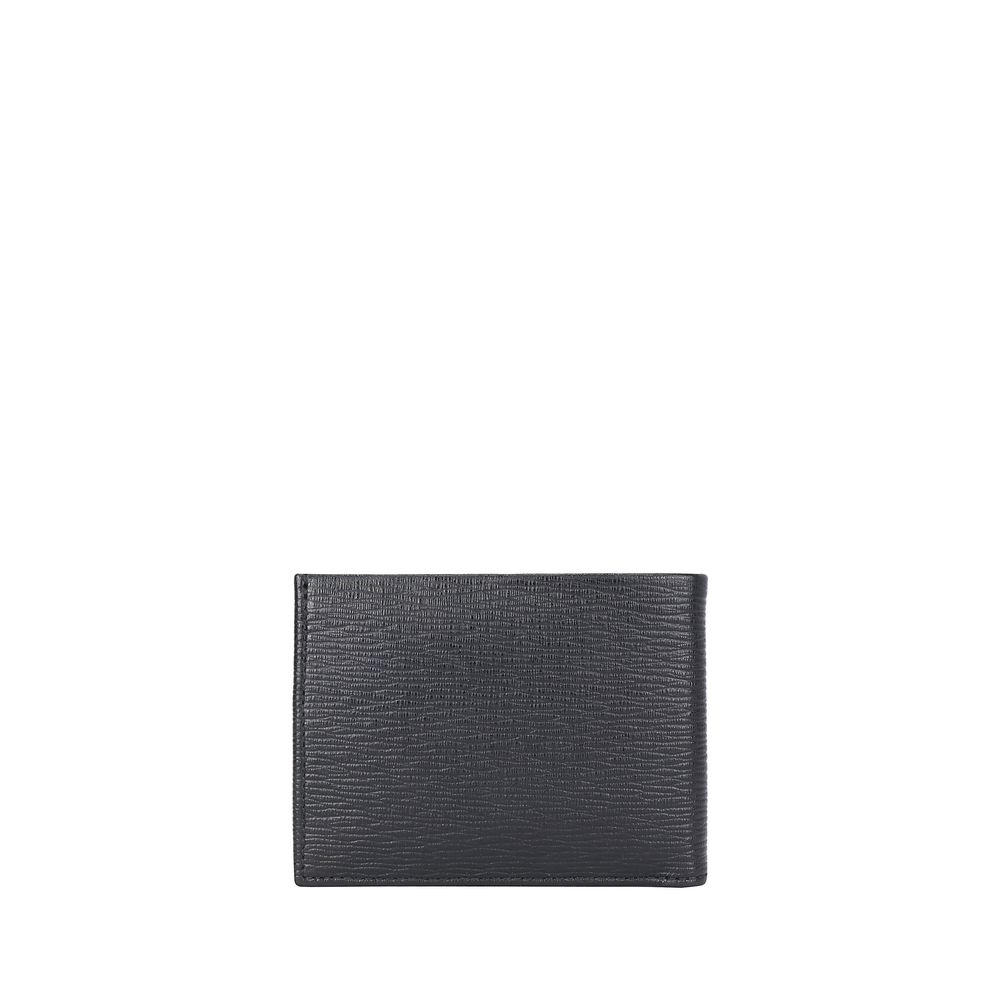 Ferragamo Black Calf Leather Bos Taurus Wallet | Regal Royce